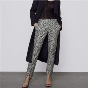Zara Faux Leather Animal Print Pants Size XS